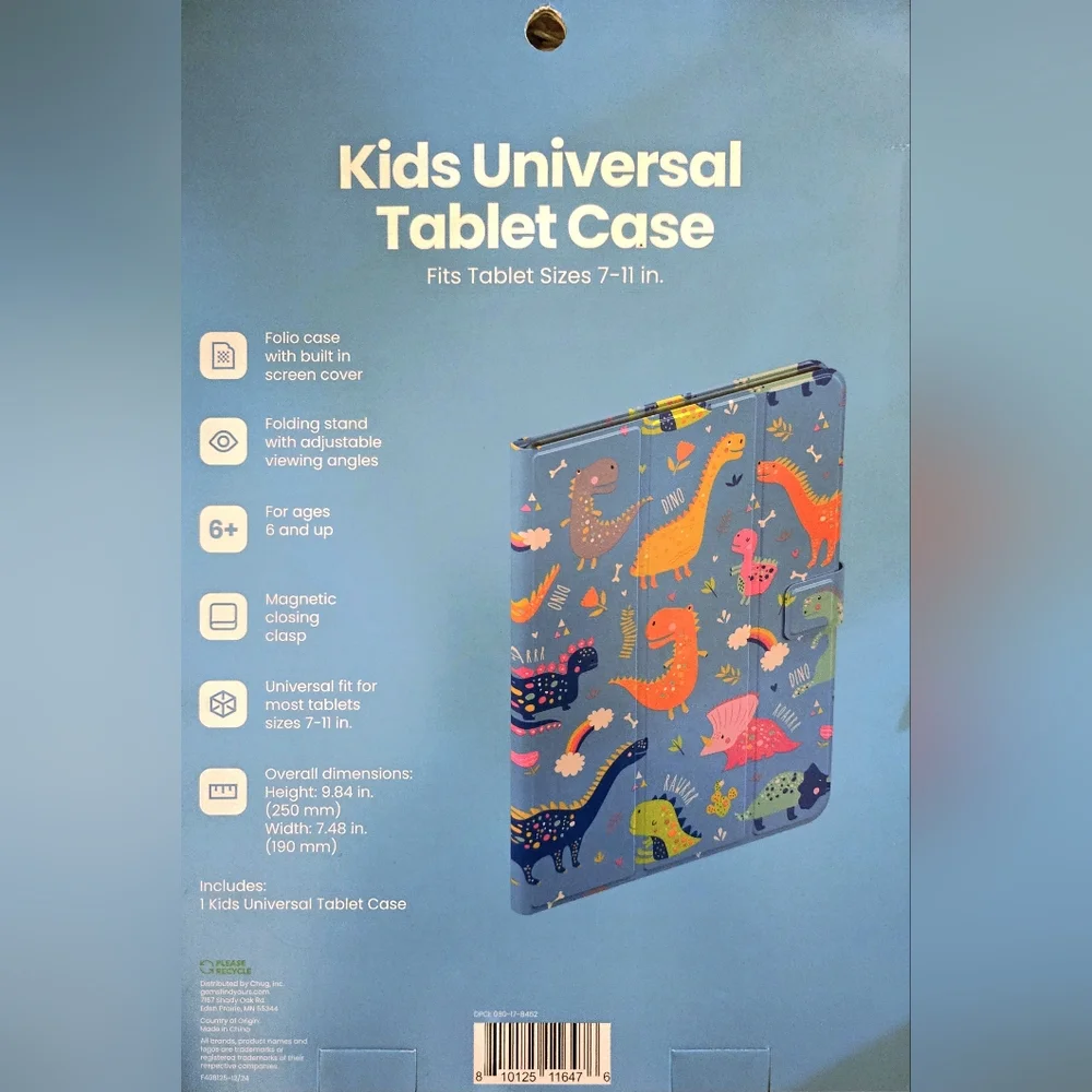 Universal Dinosaur Print Tablet Case for Sizes 7-11 In